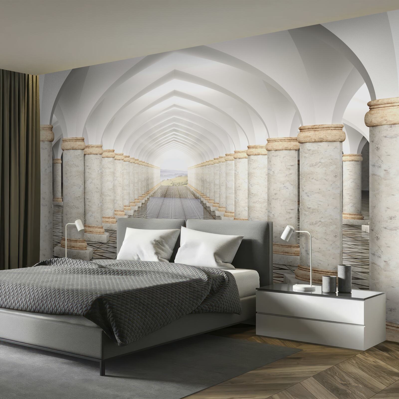 Fototapet un tunel fără sfârșit presărat cu coloane