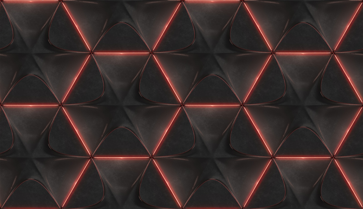 Fototapet pentagoni cu laturile roșii de lungime egală