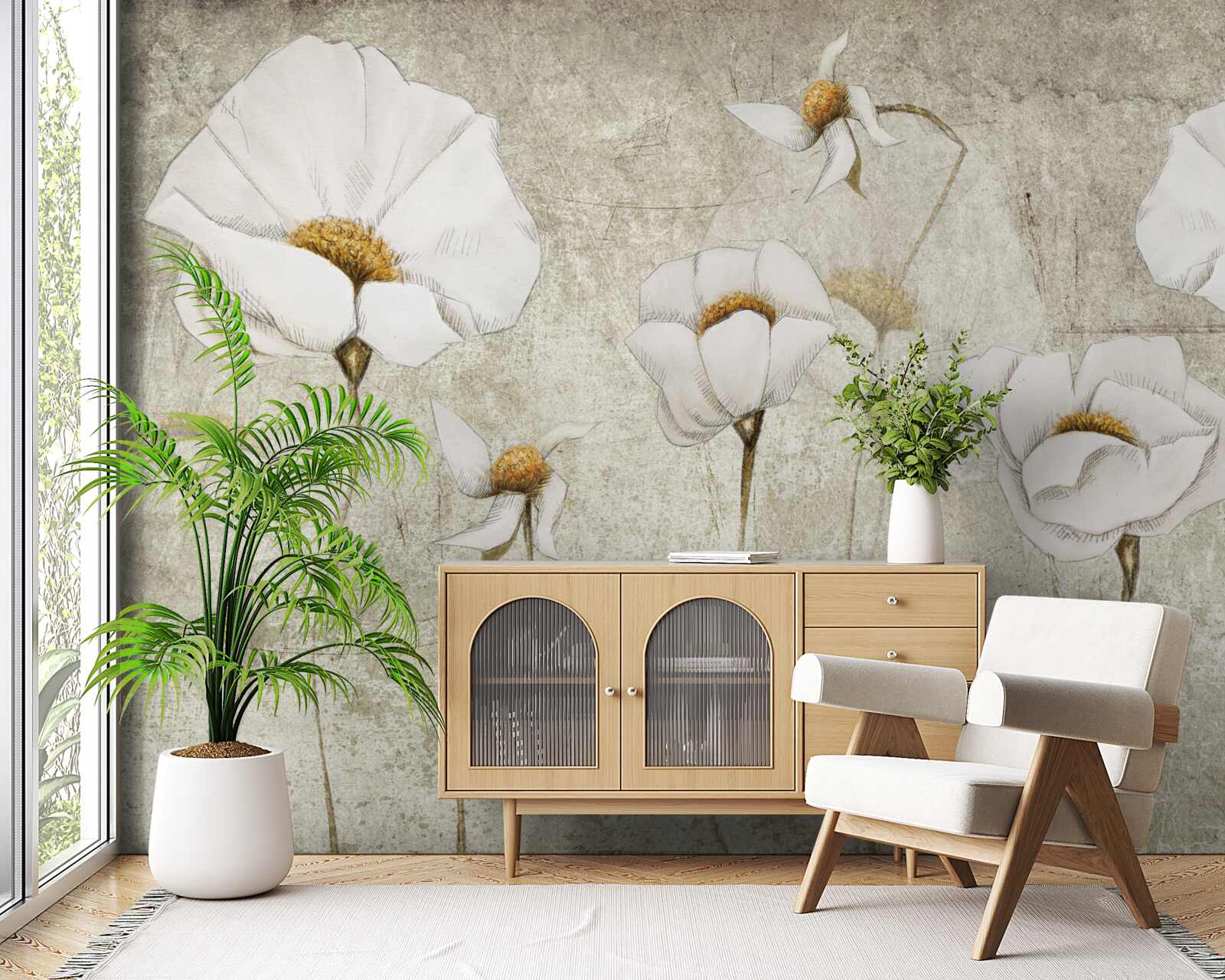 Fototapet maci albi subțiri