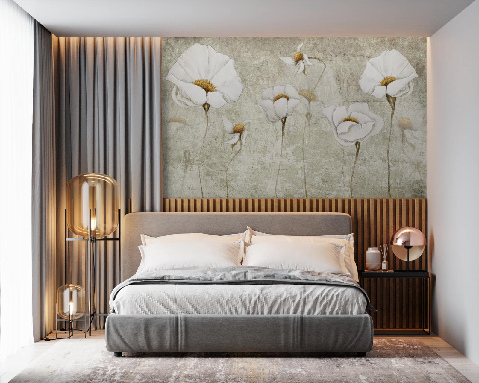 Fototapet maci albi subțiri