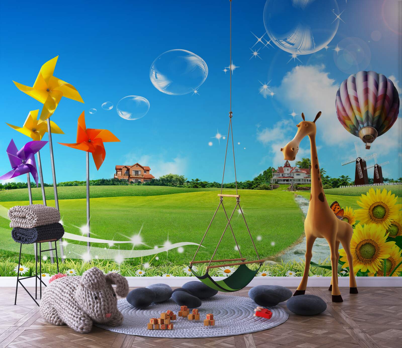 Fototapet într-o zi de vară, cărarea este verde