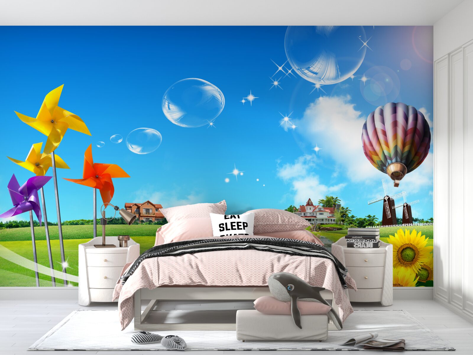 Fototapet într-o zi de vară, cărarea este verde