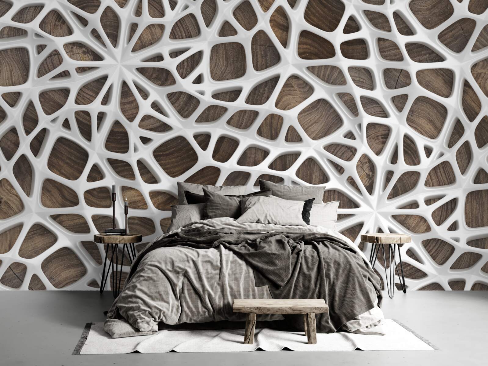 Fototapet rețea volumetrică albă ca zăpada