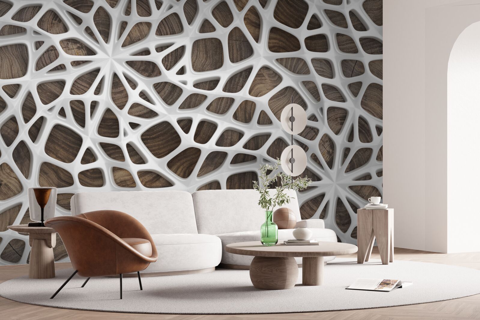 Fototapet rețea volumetrică albă ca zăpada