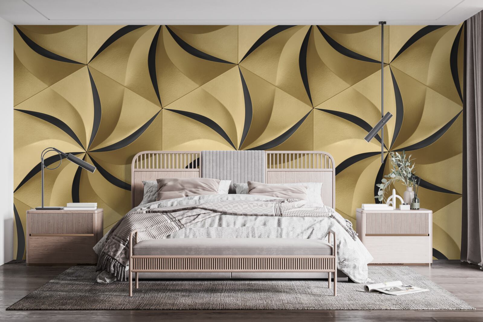 Fototapet stele de muștar în stil geometric