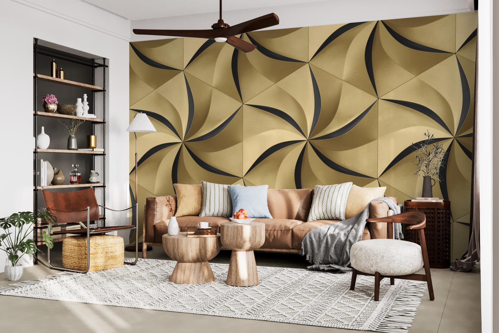 Fototapet stele de muștar în stil geometric