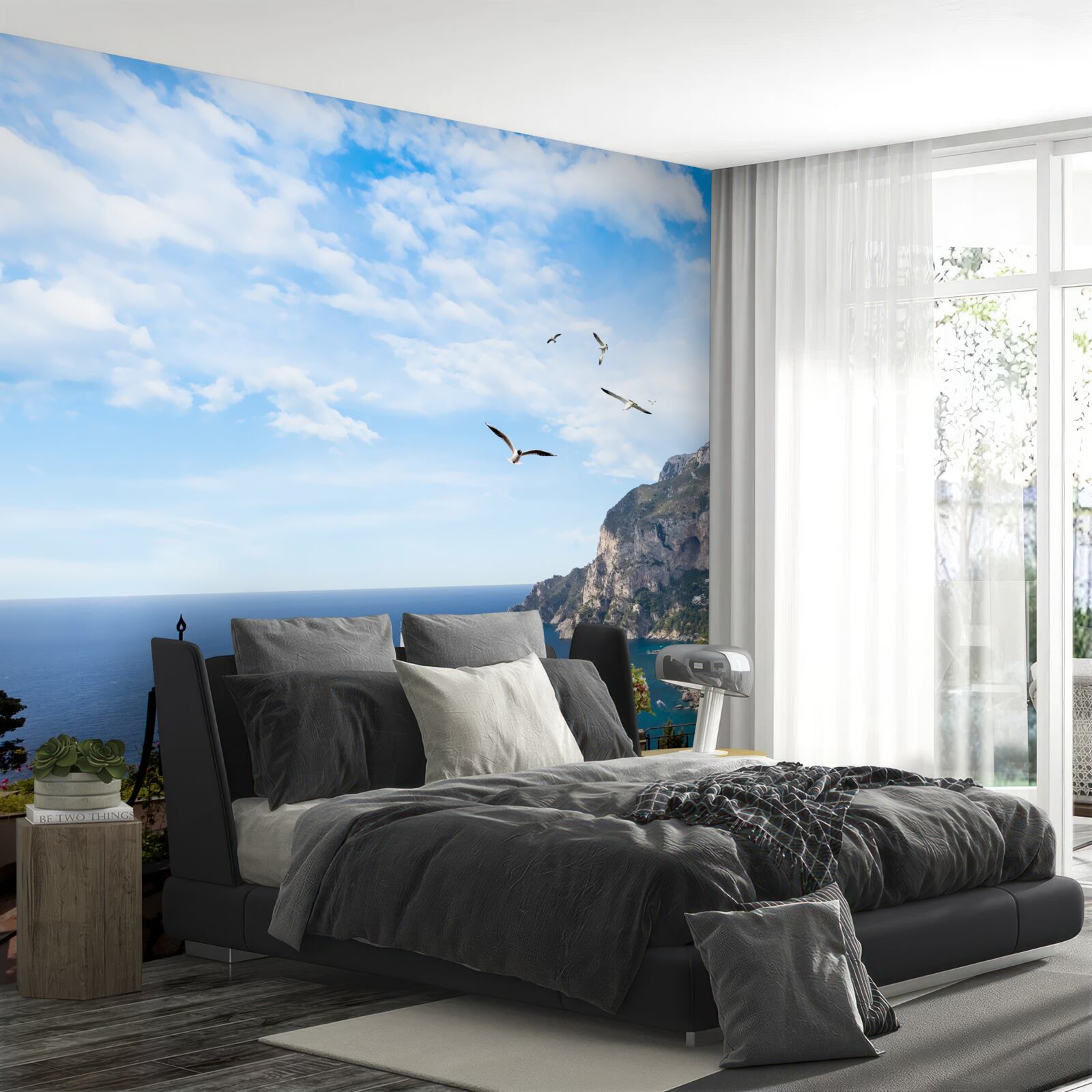 Fototapet ocean și munți în peisaj