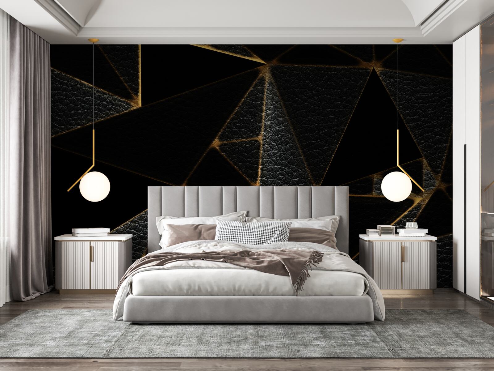 Fototapet capac din sticlă cu marmură neagră