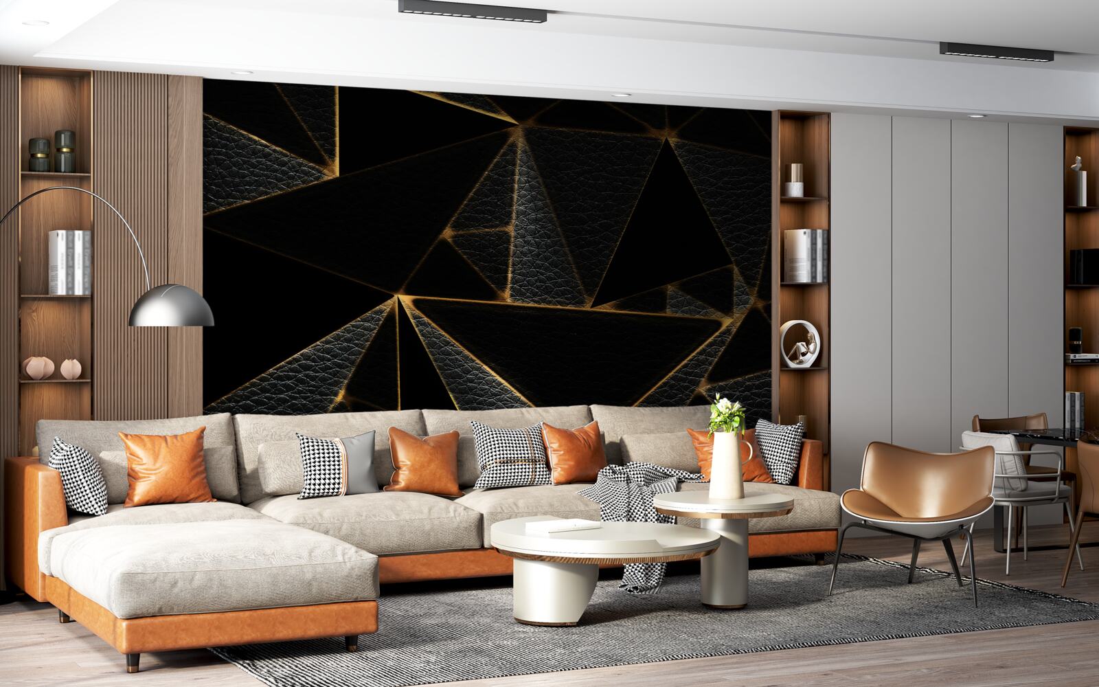 Fototapet capac din sticlă cu marmură neagră