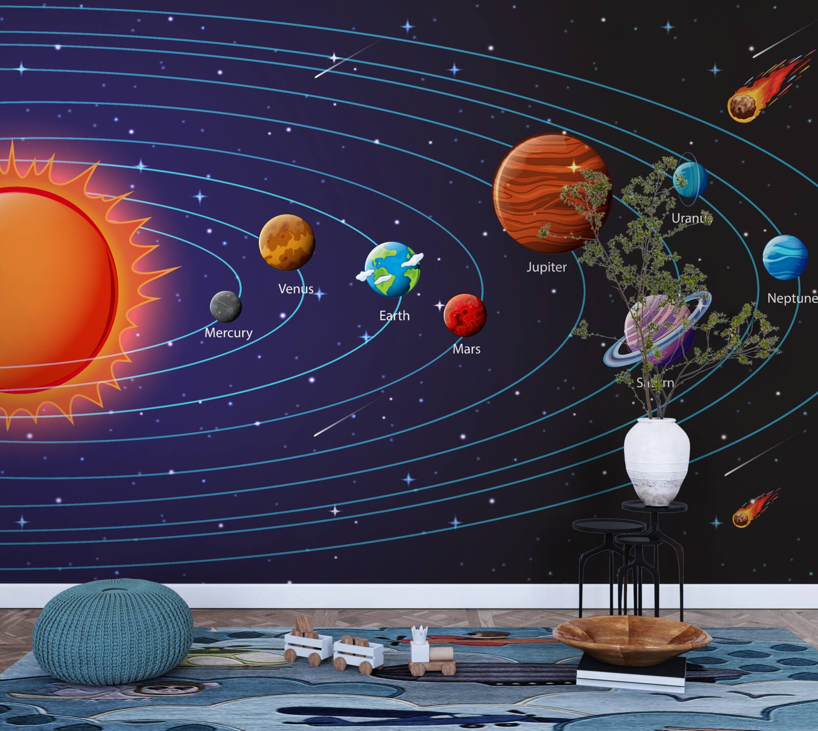 Fototapet succesiunea planetelor în spațiu