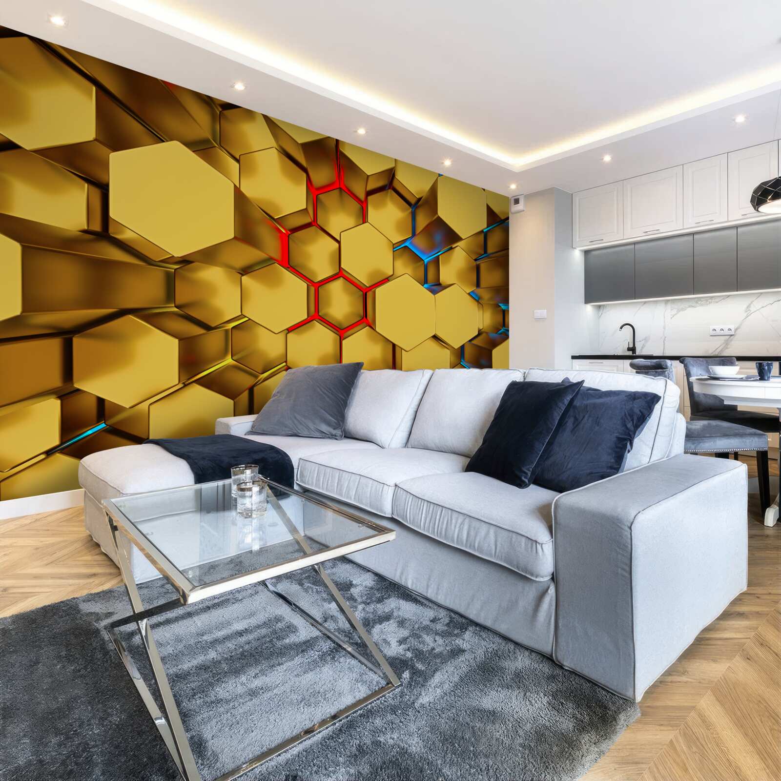 Fototapet cifre volumetrice pentru aur