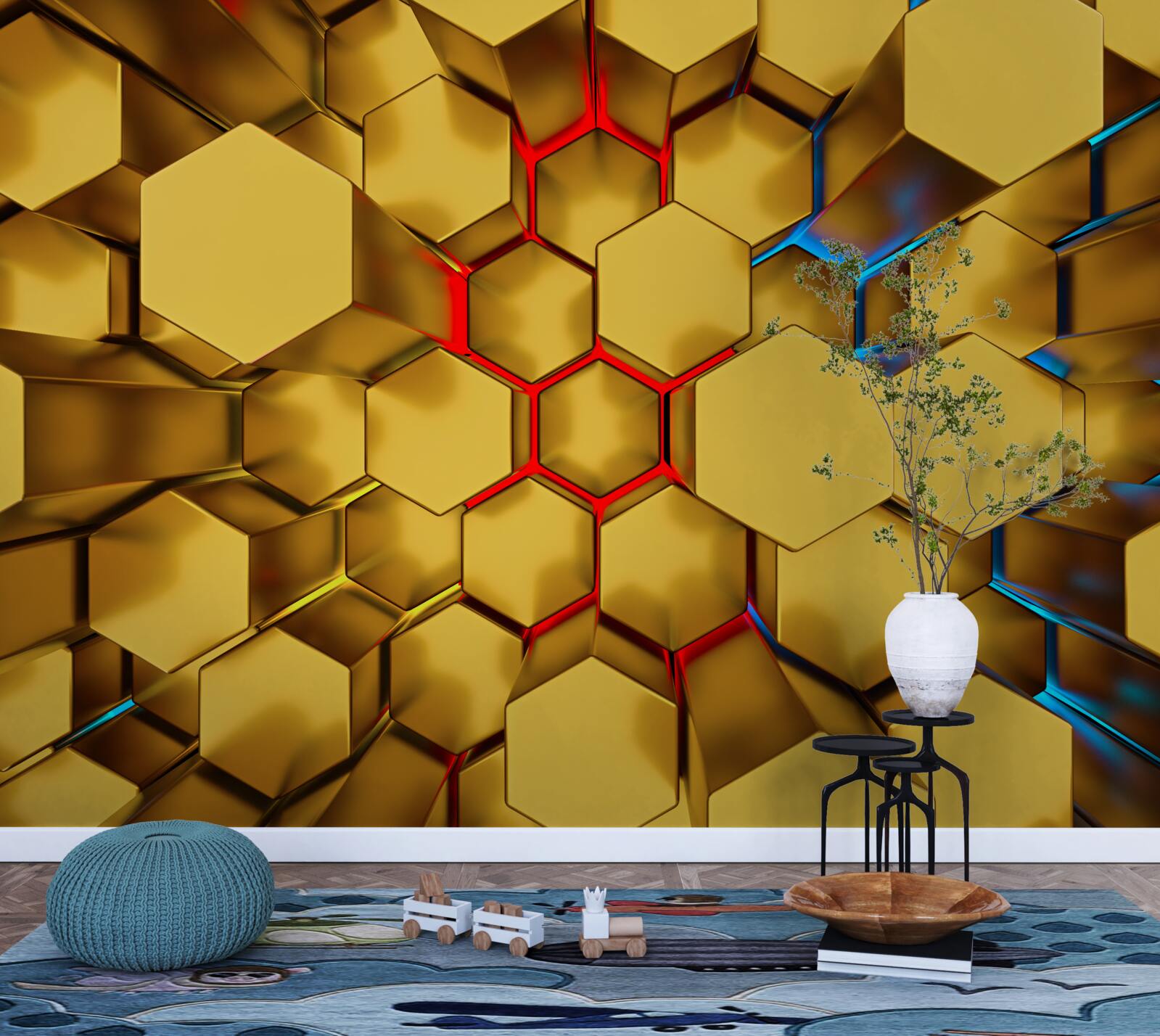 Fototapet cifre volumetrice pentru aur