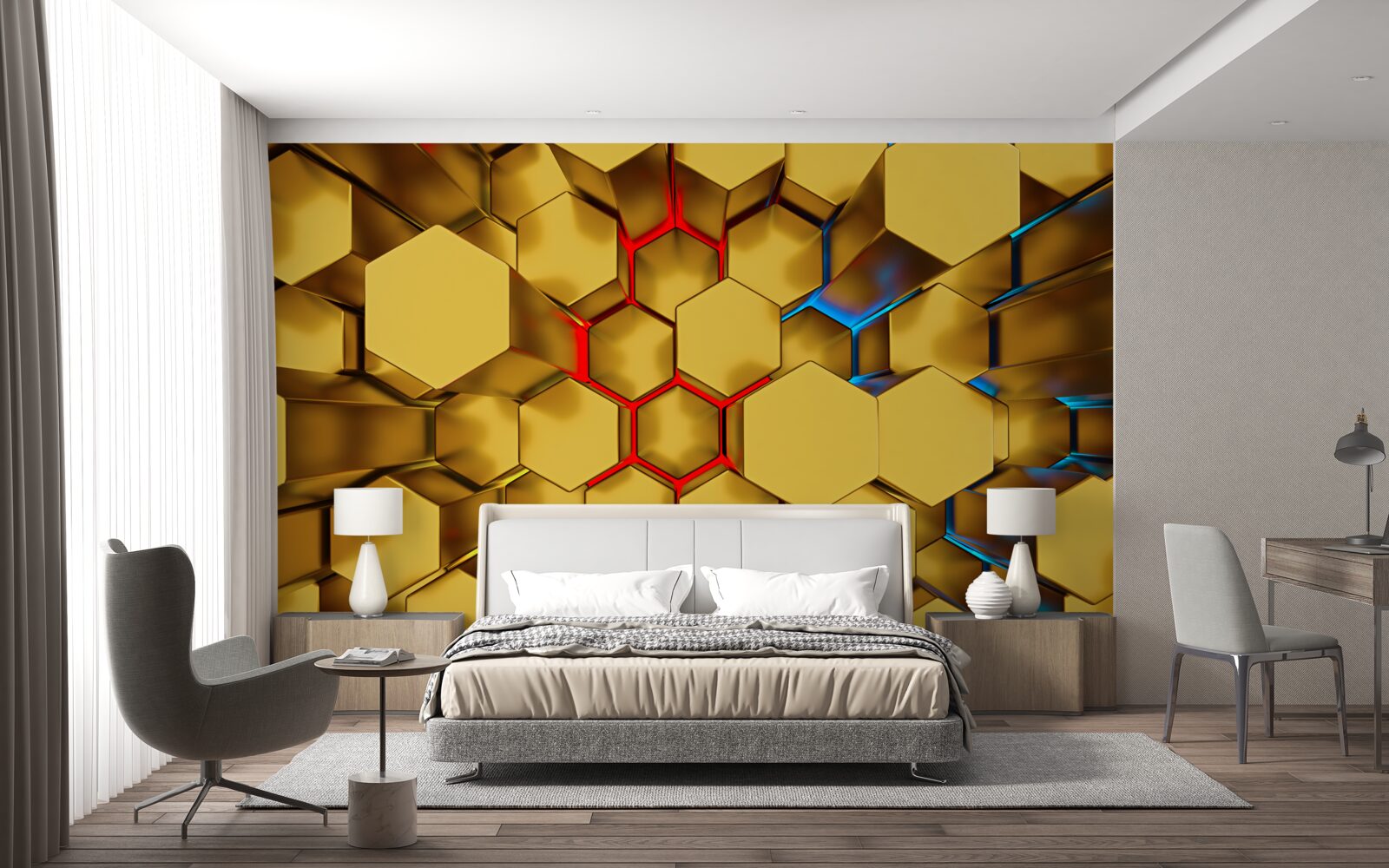 Fototapet cifre volumetrice pentru aur