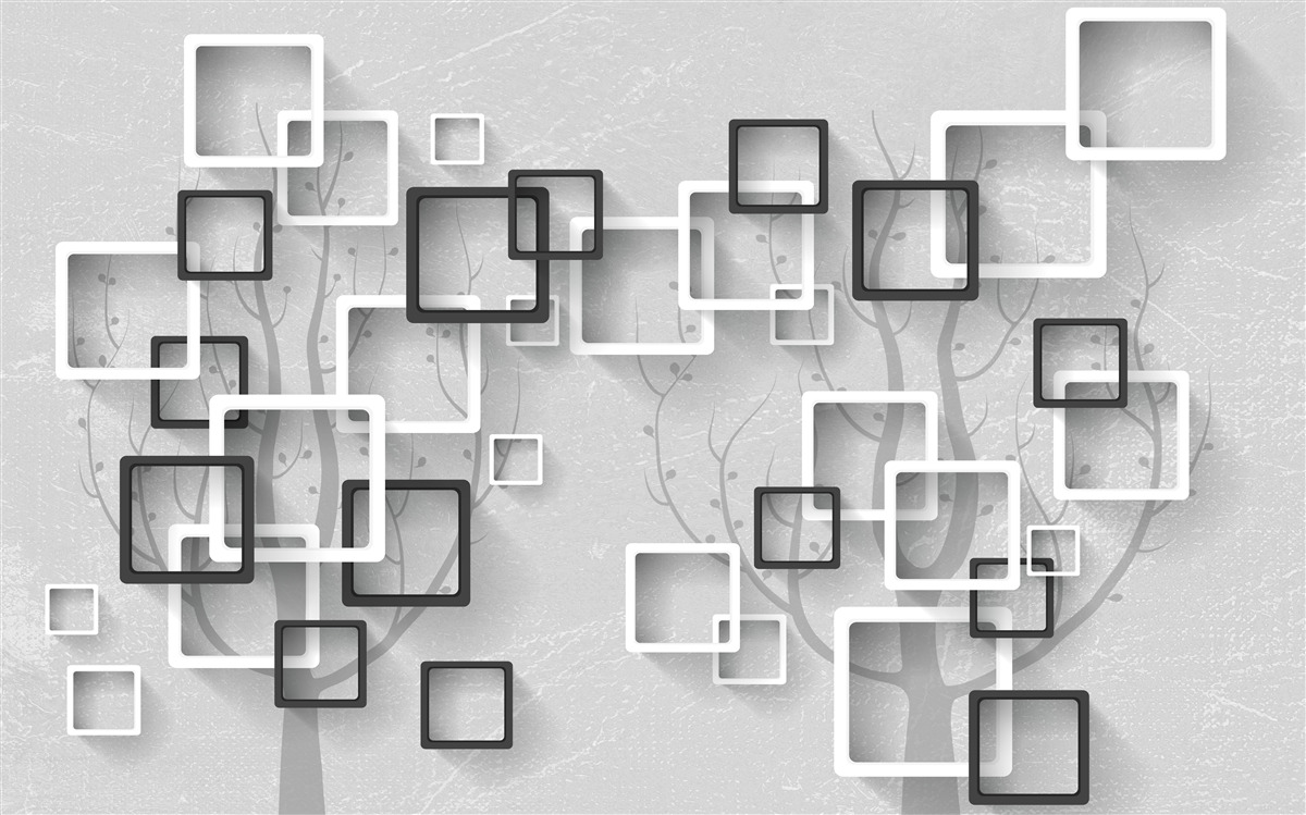 Fototapet pătratele albe și negre reprezintă abstracția