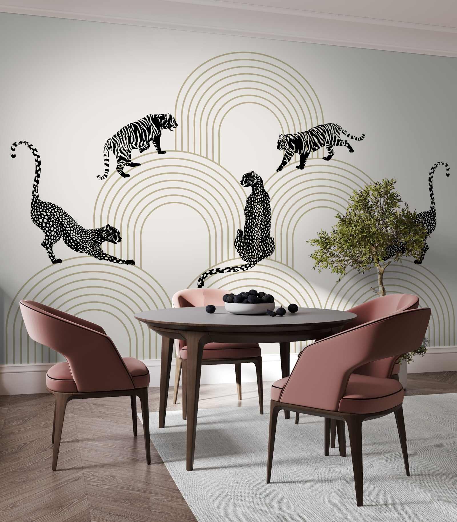 Fototapet tigri și pantere în Highlands