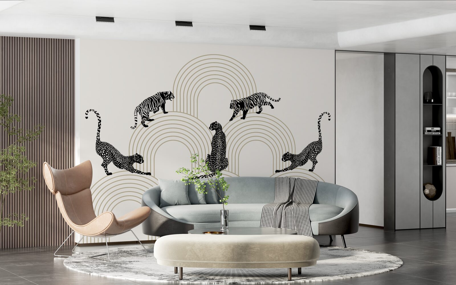 Fototapet tigri și pantere în Highlands