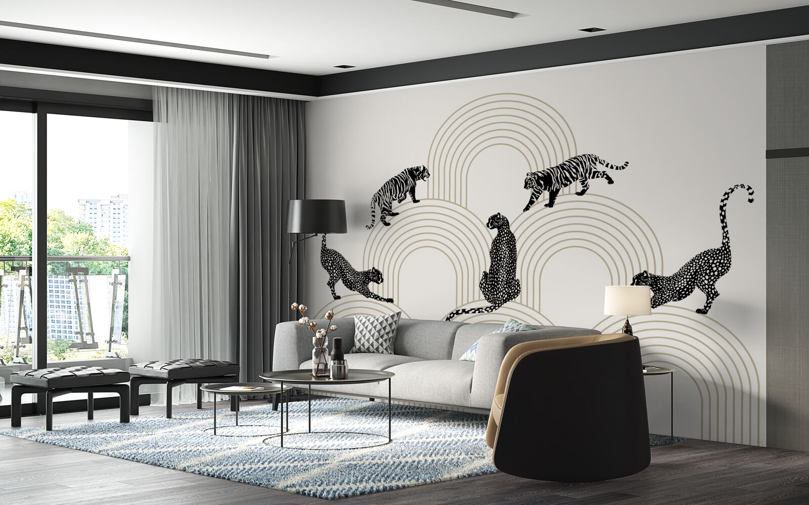 Fototapet tigri și pantere în Highlands