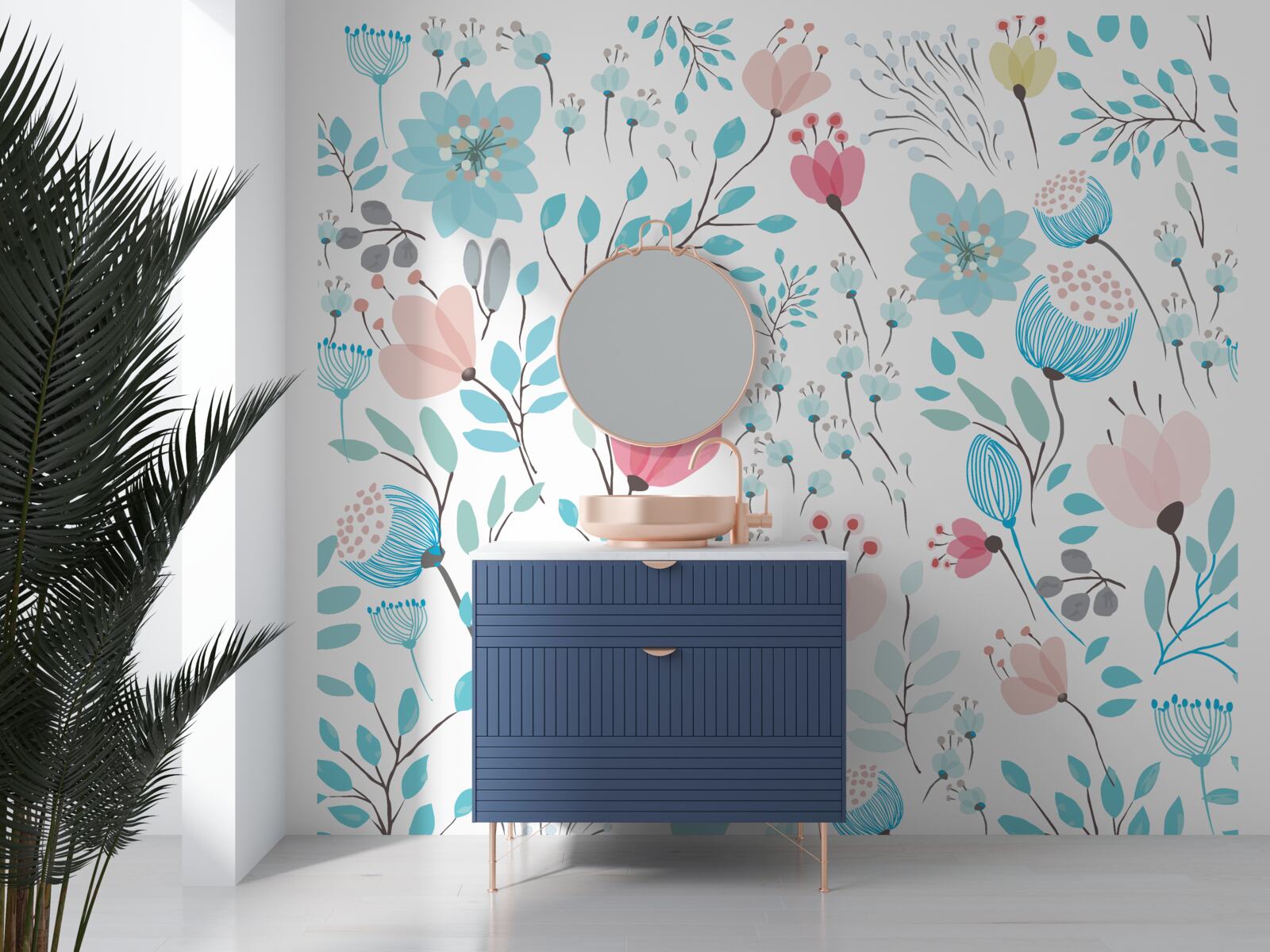 Fototapet combinație de culori albastre bogate