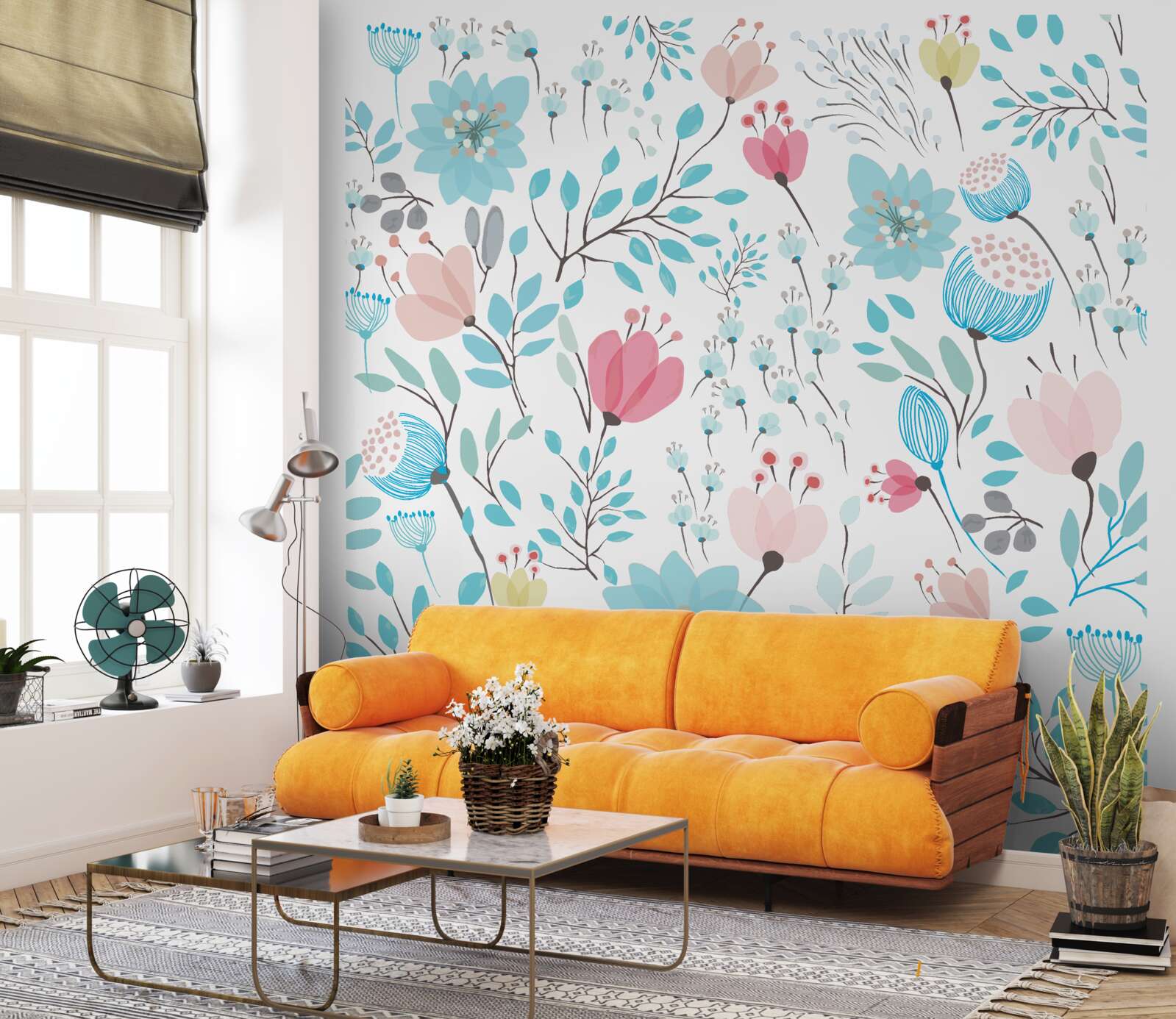 Fototapet combinație de culori albastre bogate