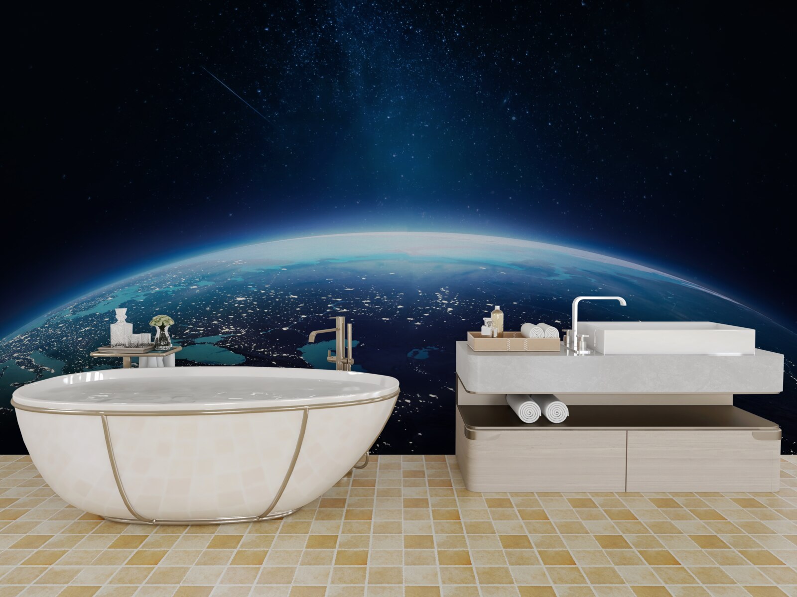 Fototapet suprafața solului pe timp de noapte