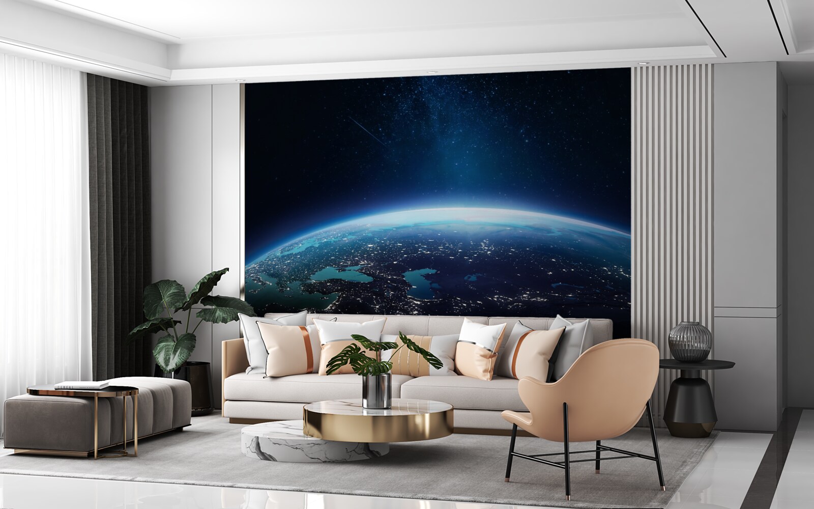 Fototapet suprafața solului pe timp de noapte