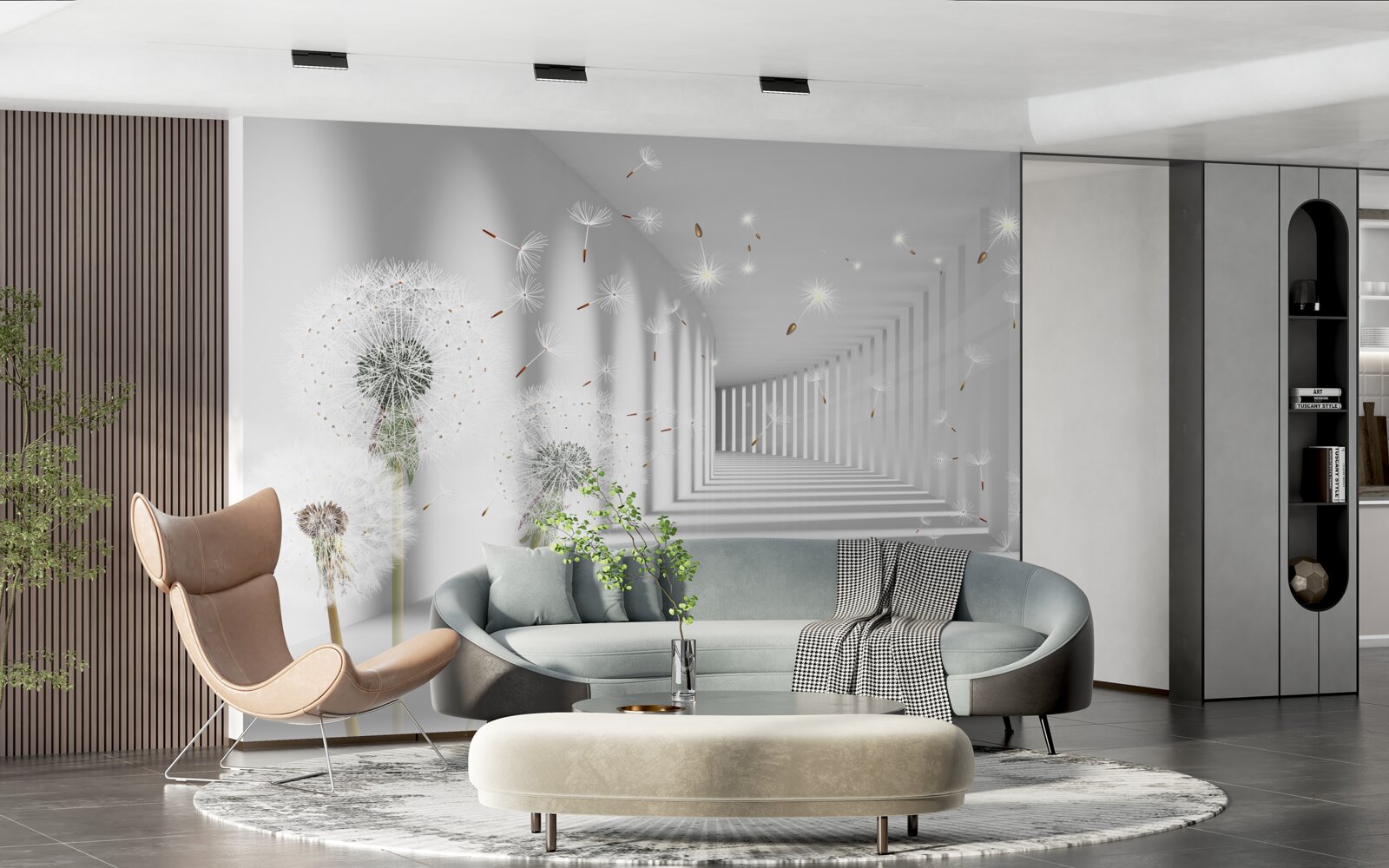 Fototapet un tunel nesfârșit presărat cu millipedes