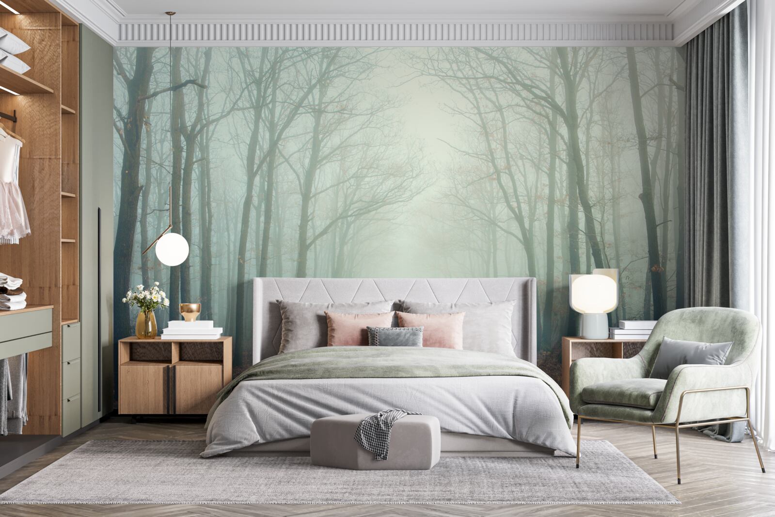 Fototapet cărare de toamnă, acoperită de frig