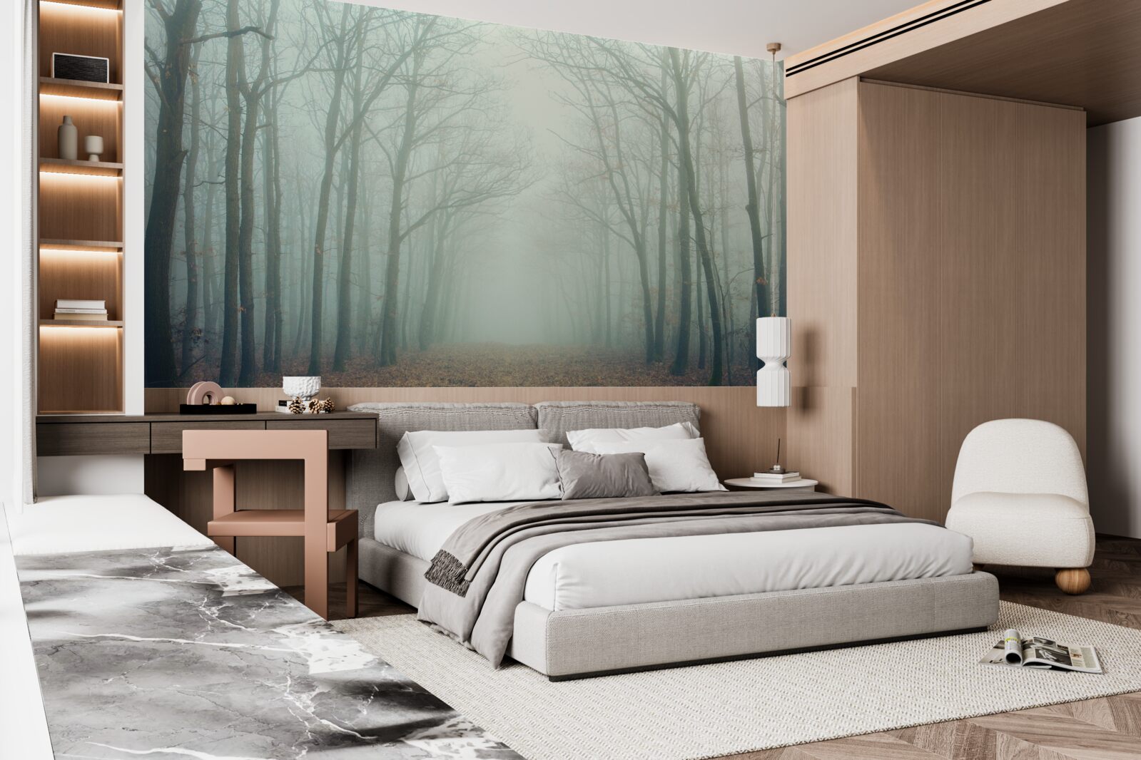 Fototapet cărare de toamnă, acoperită de frig