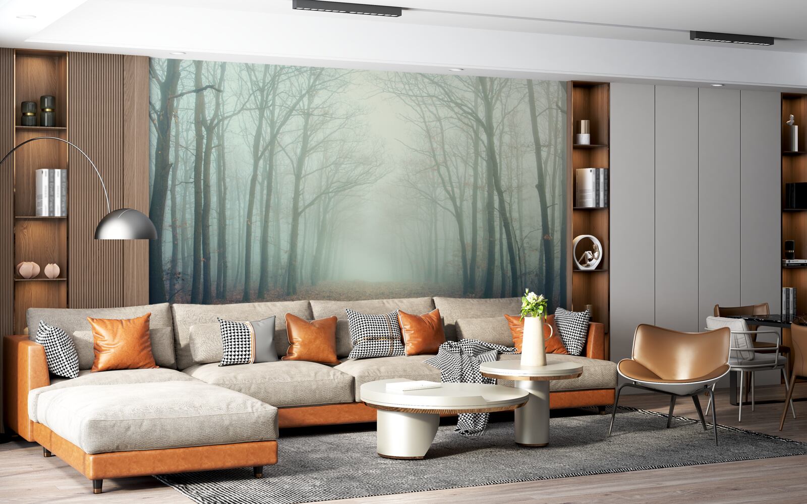 Fototapet cărare de toamnă, acoperită de frig