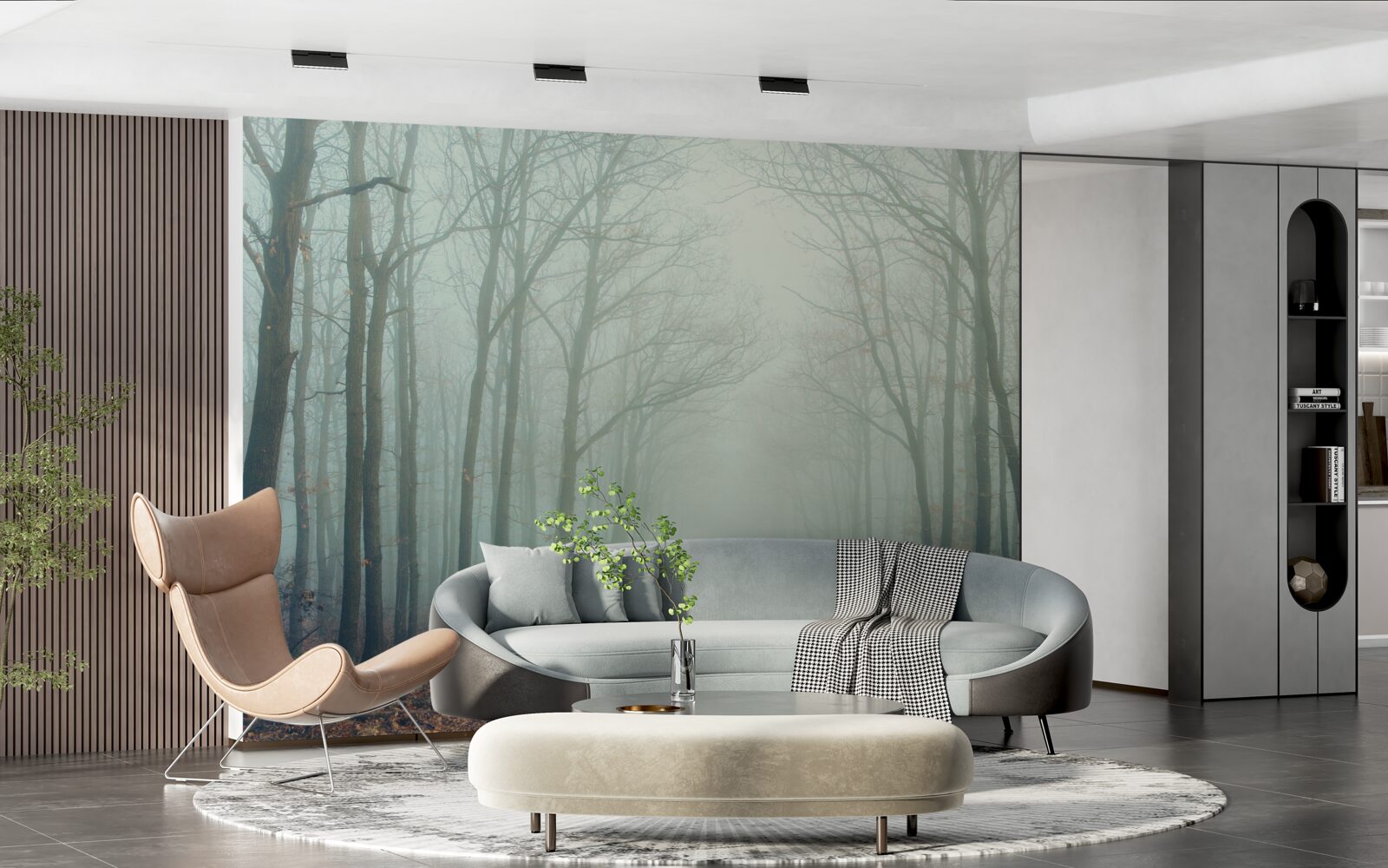 Fototapet cărare de toamnă, acoperită de frig