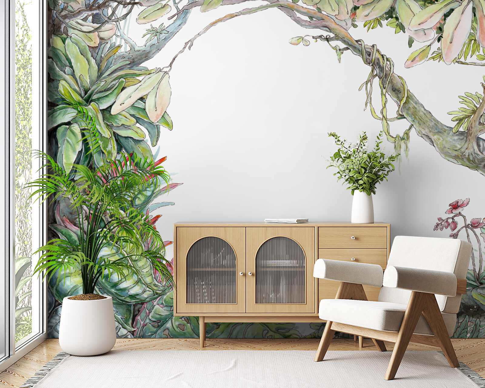 Fototapet pădure tropicală verde și luxuriantă