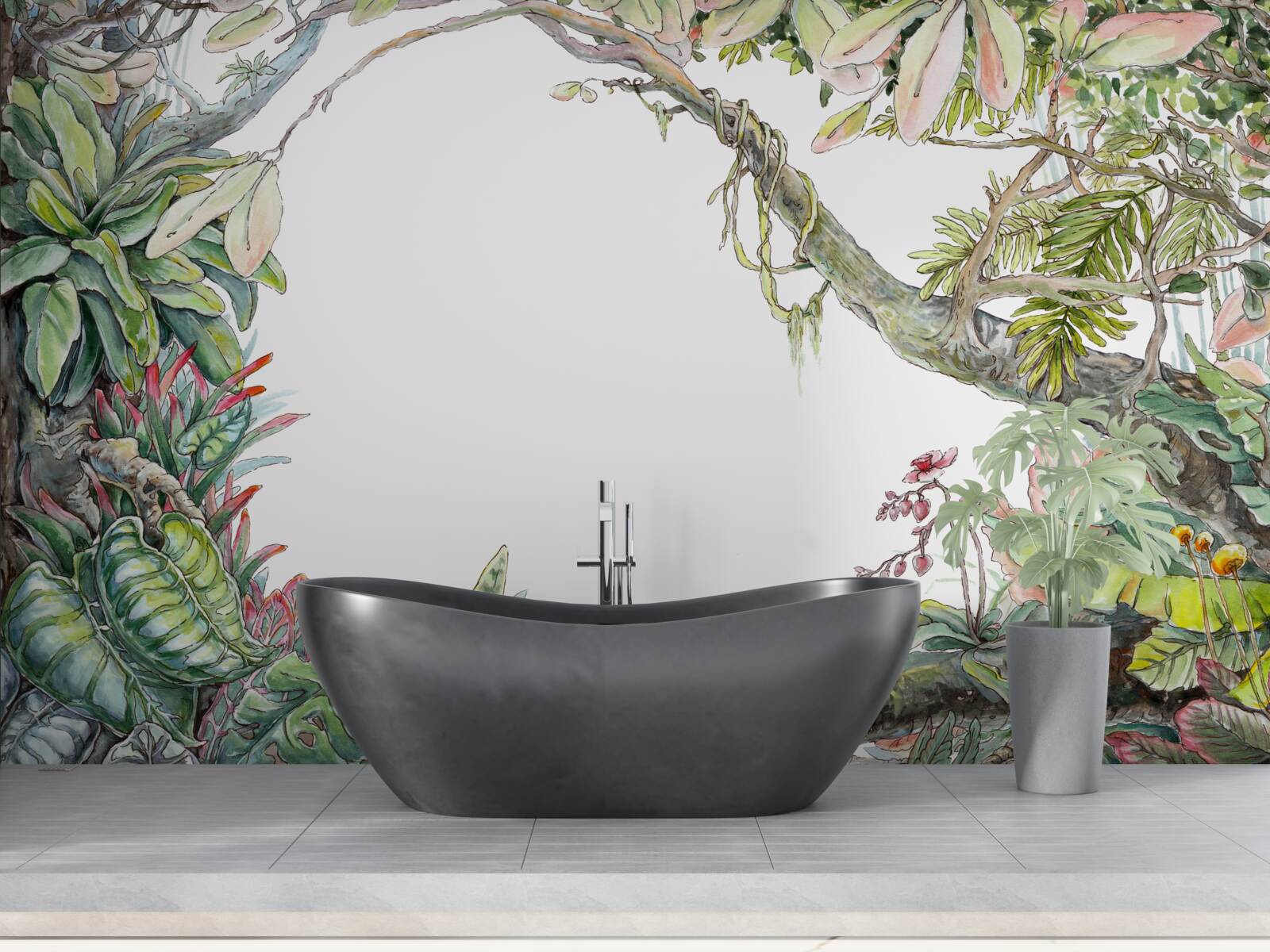 Fototapet pădure tropicală verde și luxuriantă