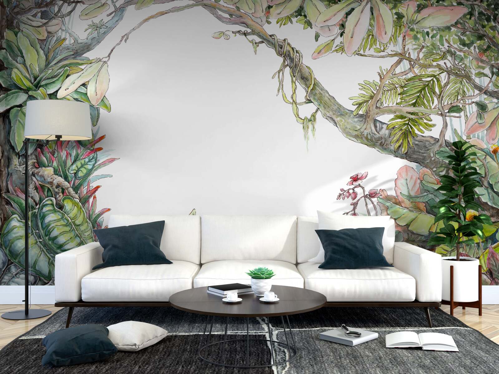 Fototapet pădure tropicală verde și luxuriantă