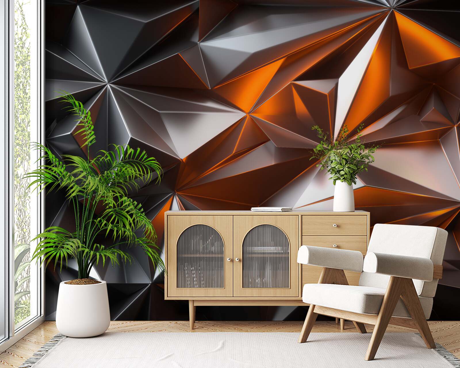 Fototapet geometria yantra pe un fundal întunecat