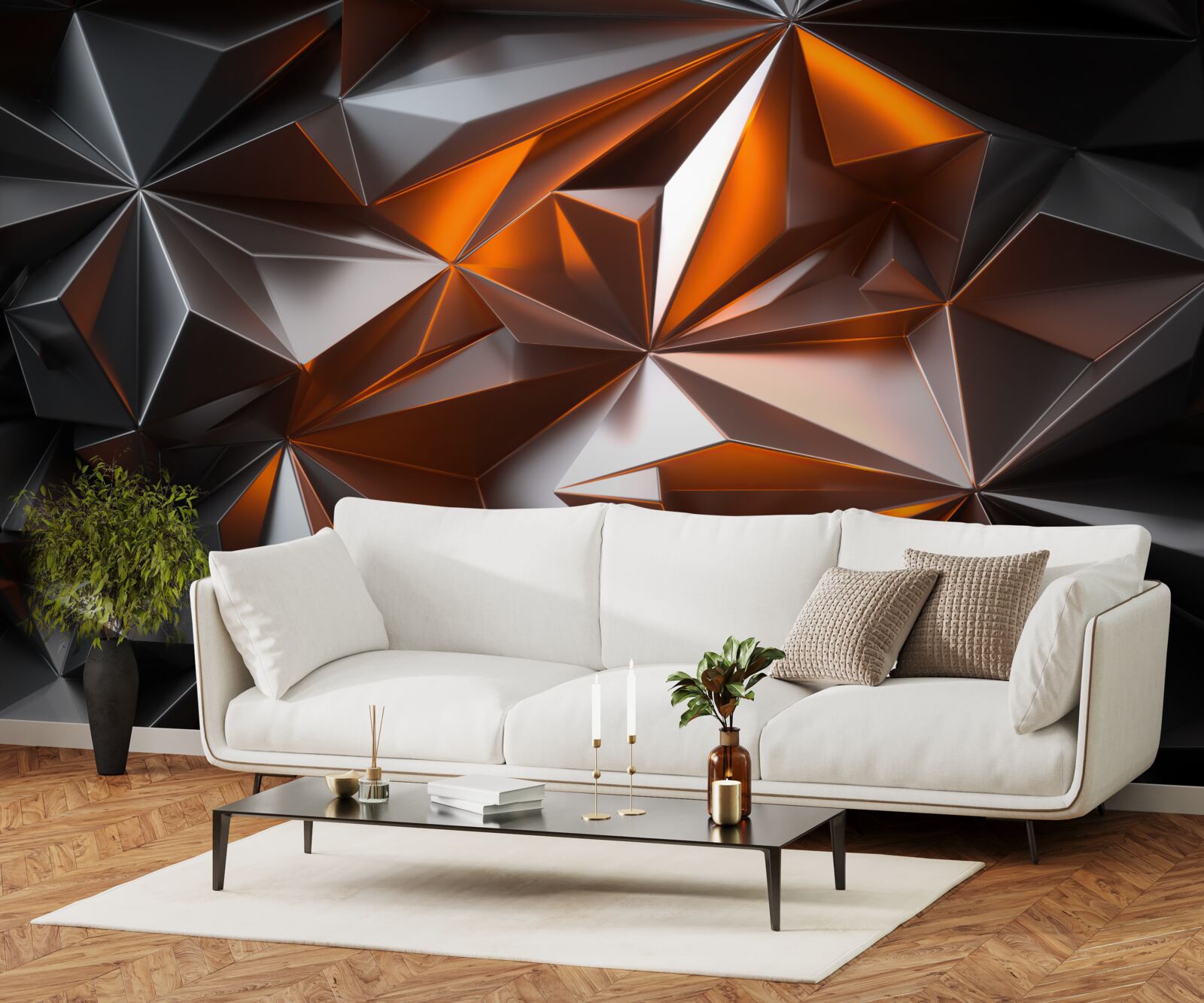 Fototapet geometria yantra pe un fundal întunecat