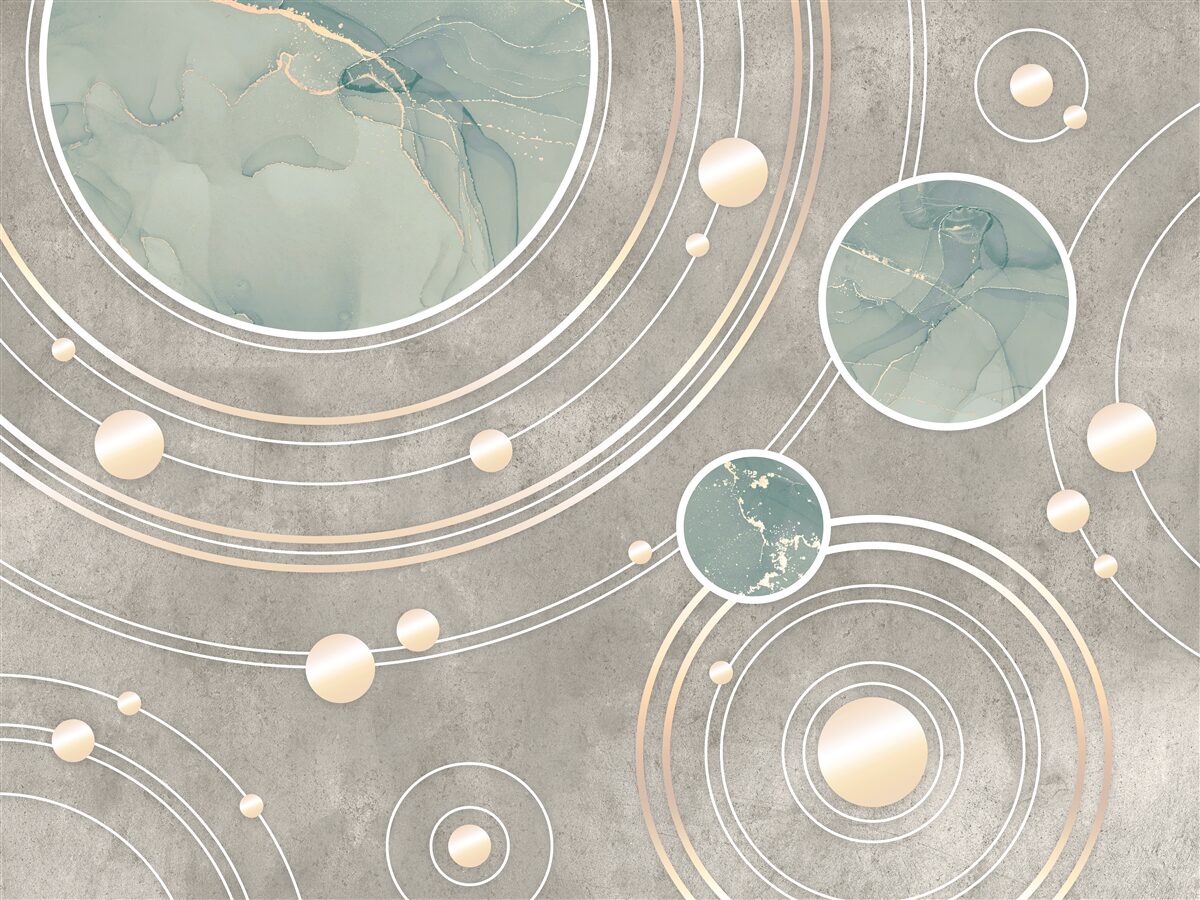 Fototapet cercuri cosmice abstracte