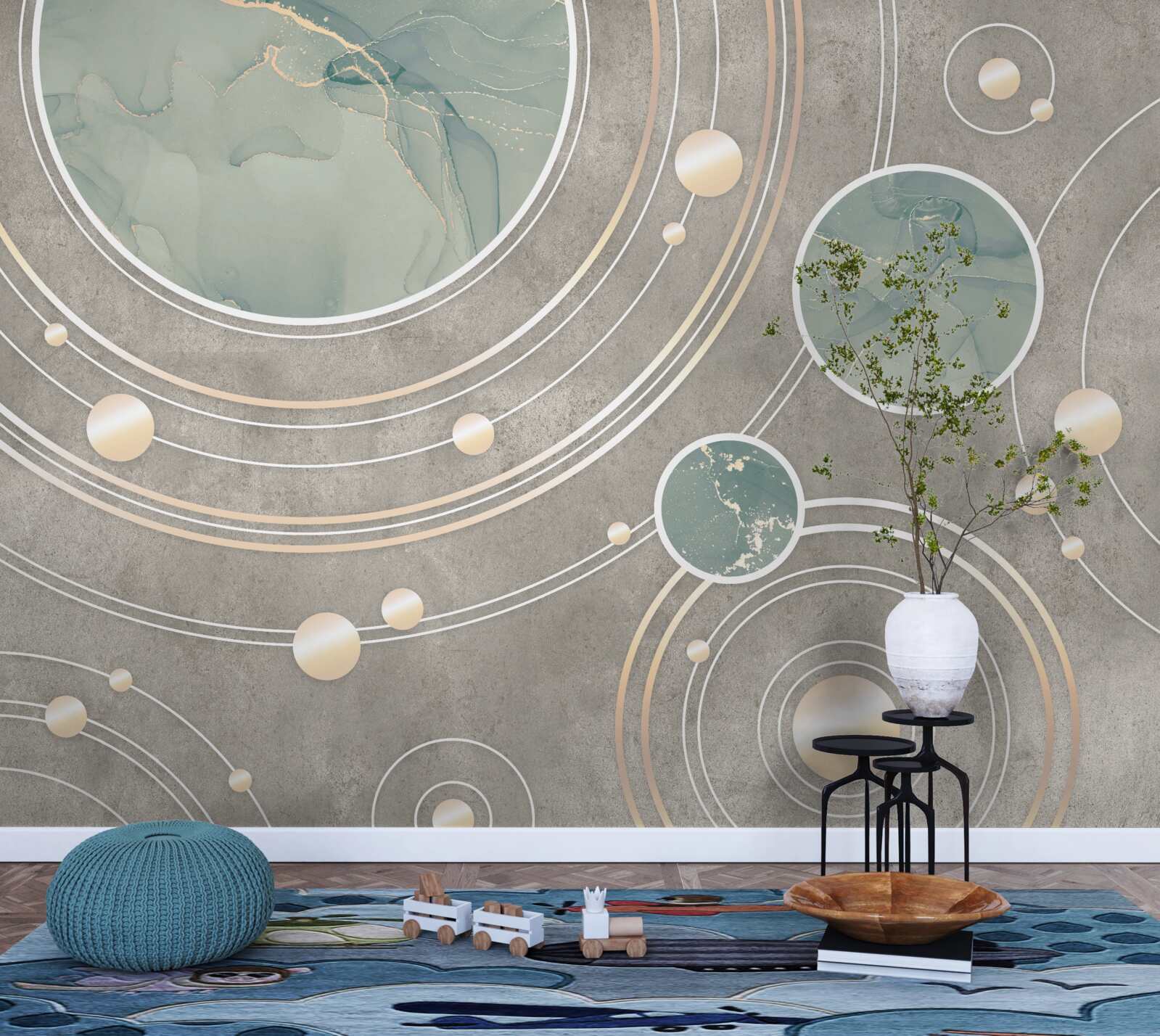 Fototapet cercuri cosmice abstracte