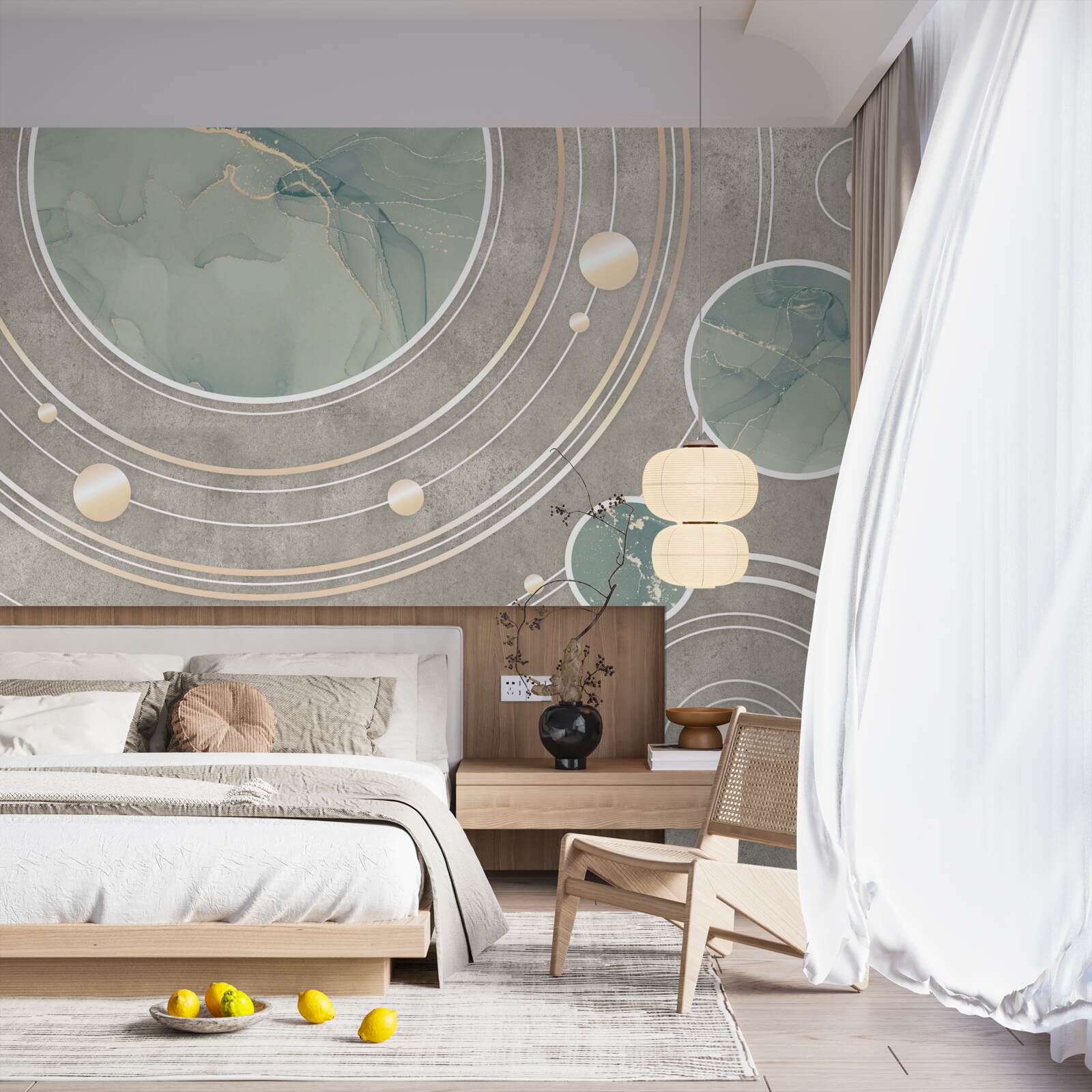 Fototapet cercuri cosmice abstracte