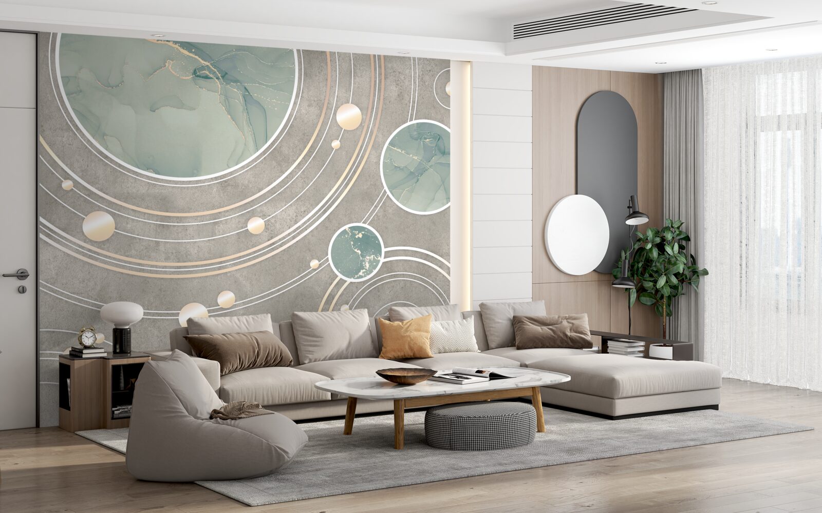 Fototapet cercuri cosmice abstracte