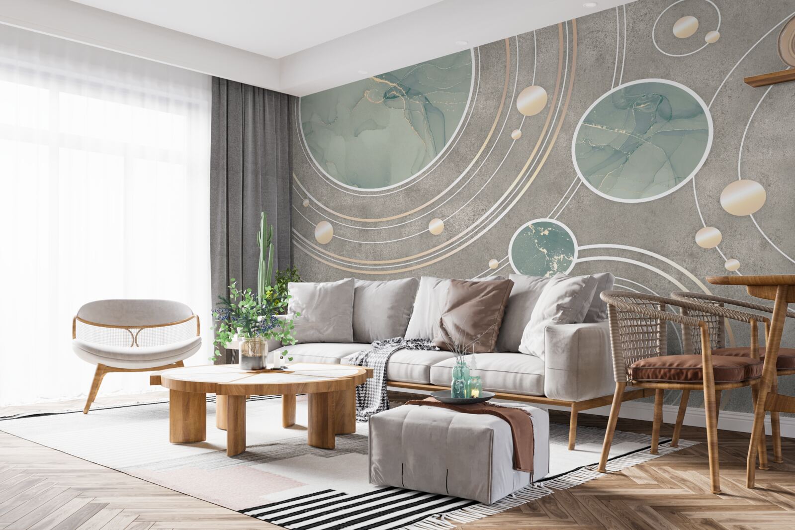 Fototapet cercuri cosmice abstracte