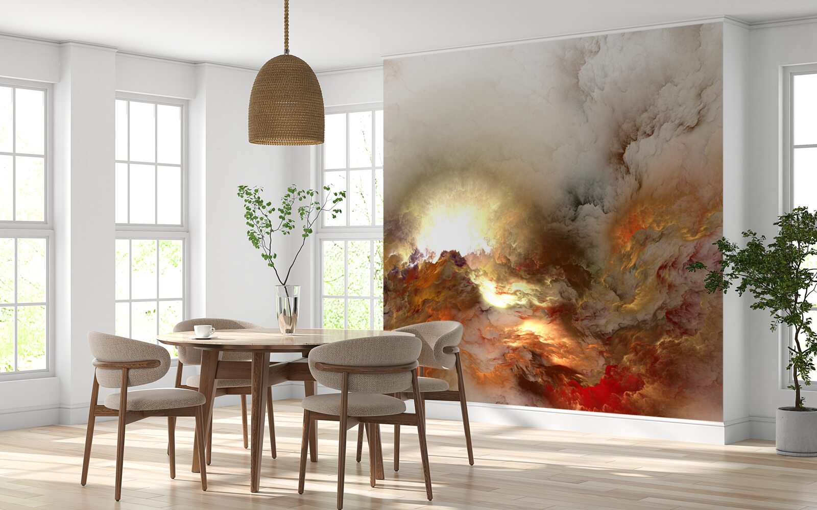 Fototapet abstracție: lavă în ploaie