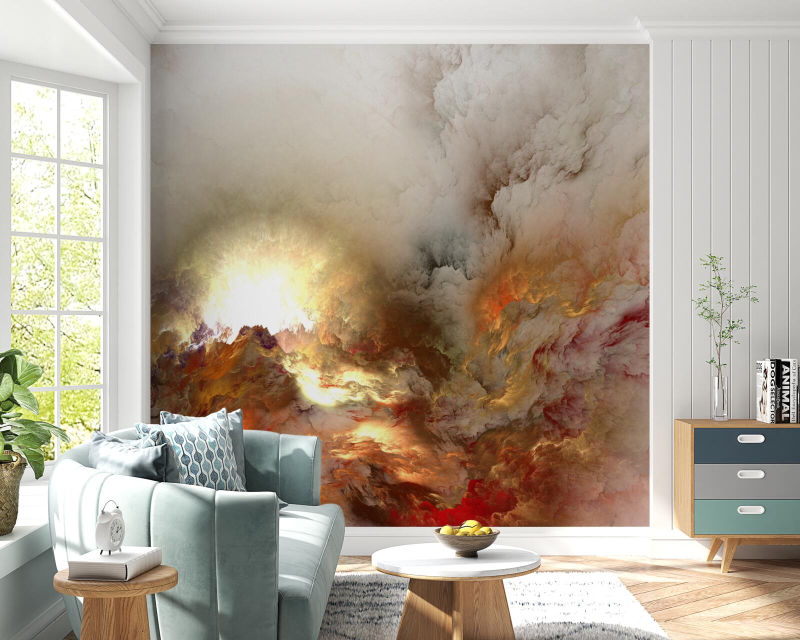 Fototapet abstracție: lavă în ploaie