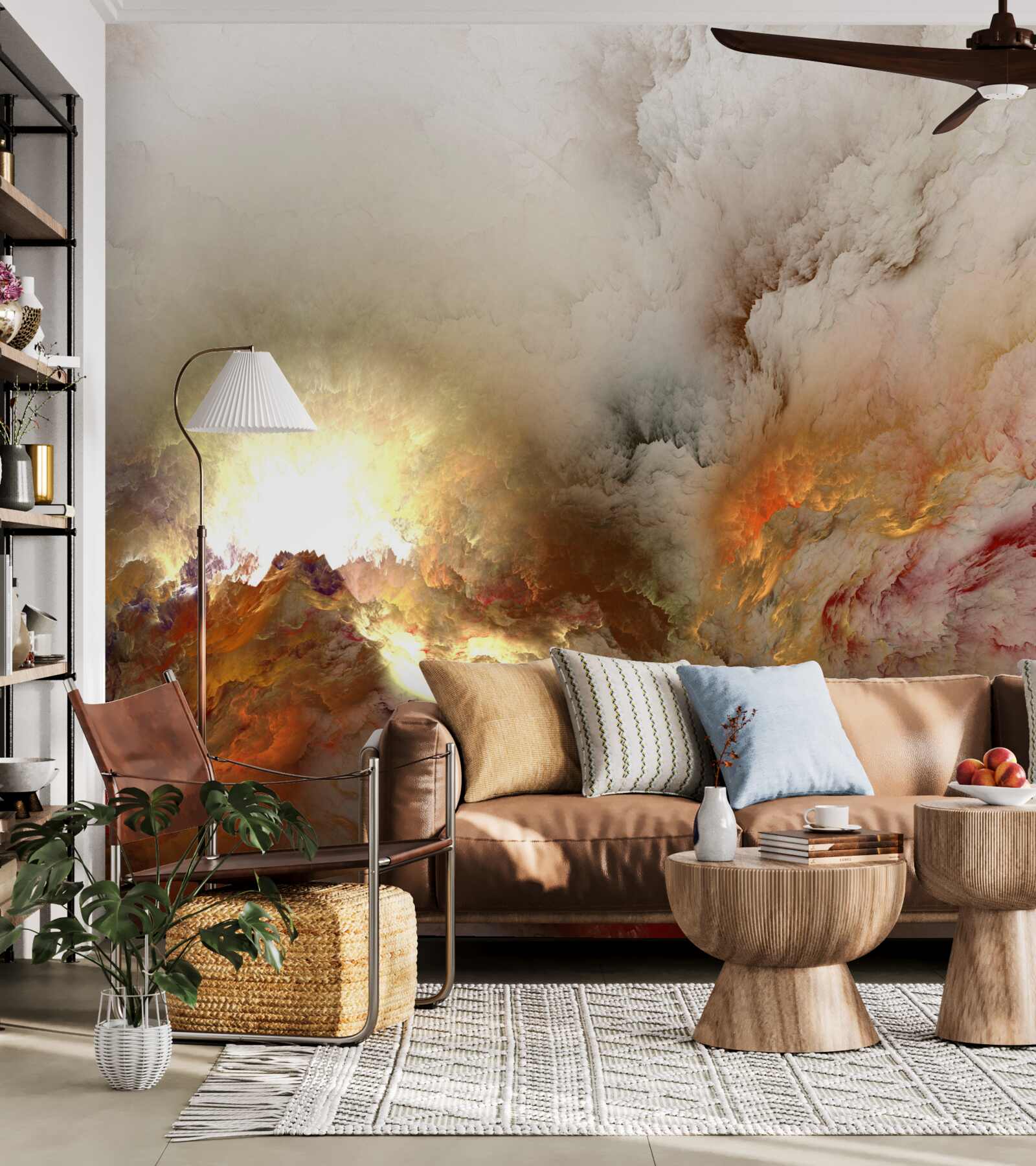 Fototapet abstracție: lavă în ploaie