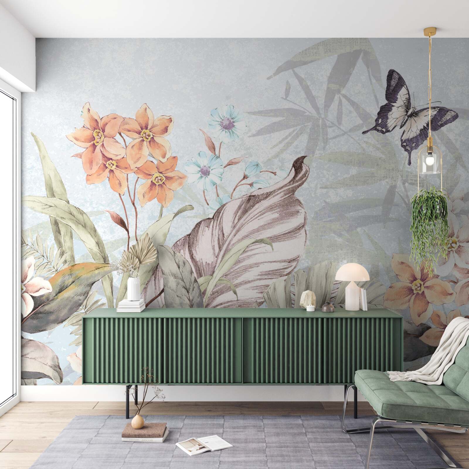 Fototapet flori de junglă pe apă