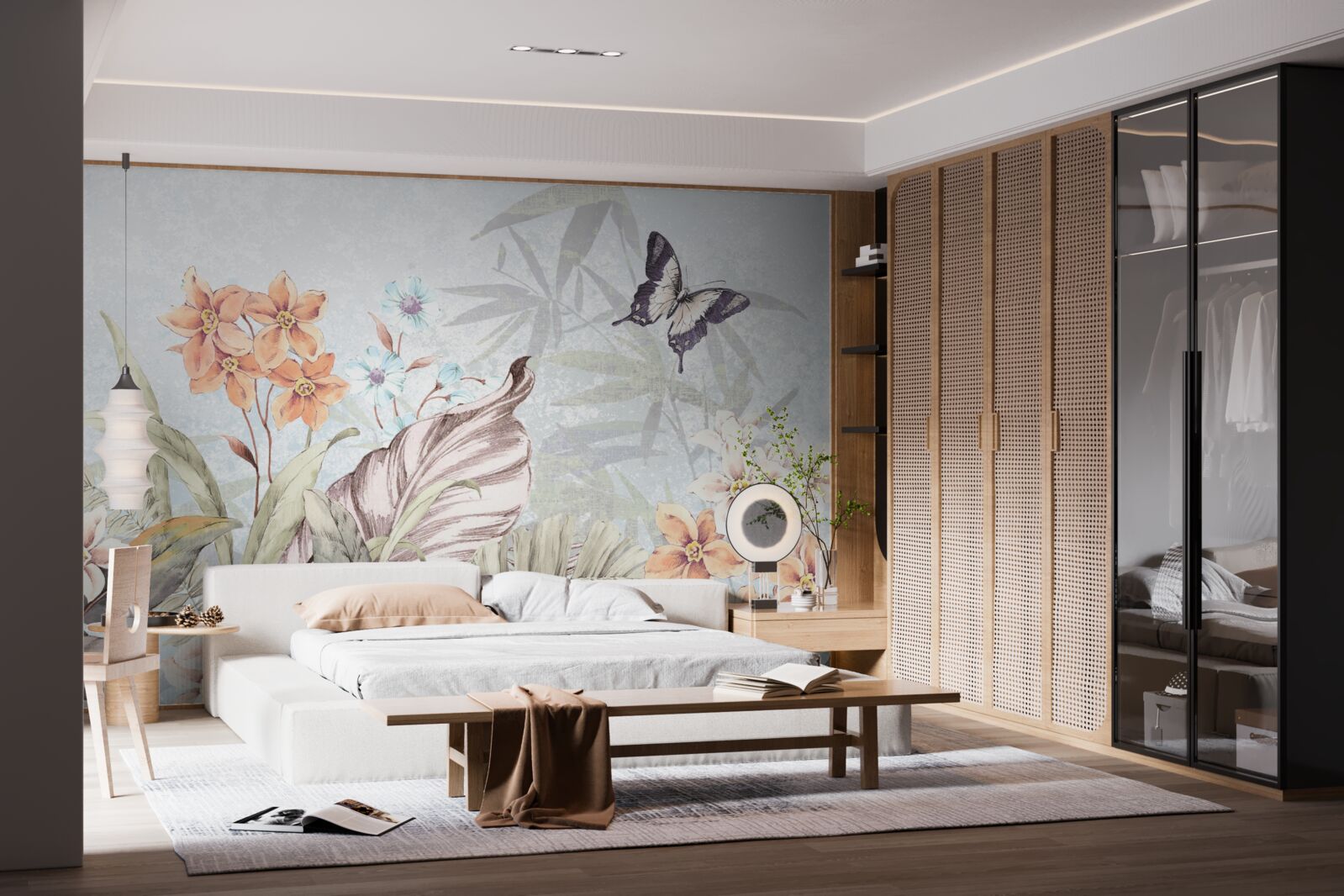 Fototapet flori de junglă pe apă