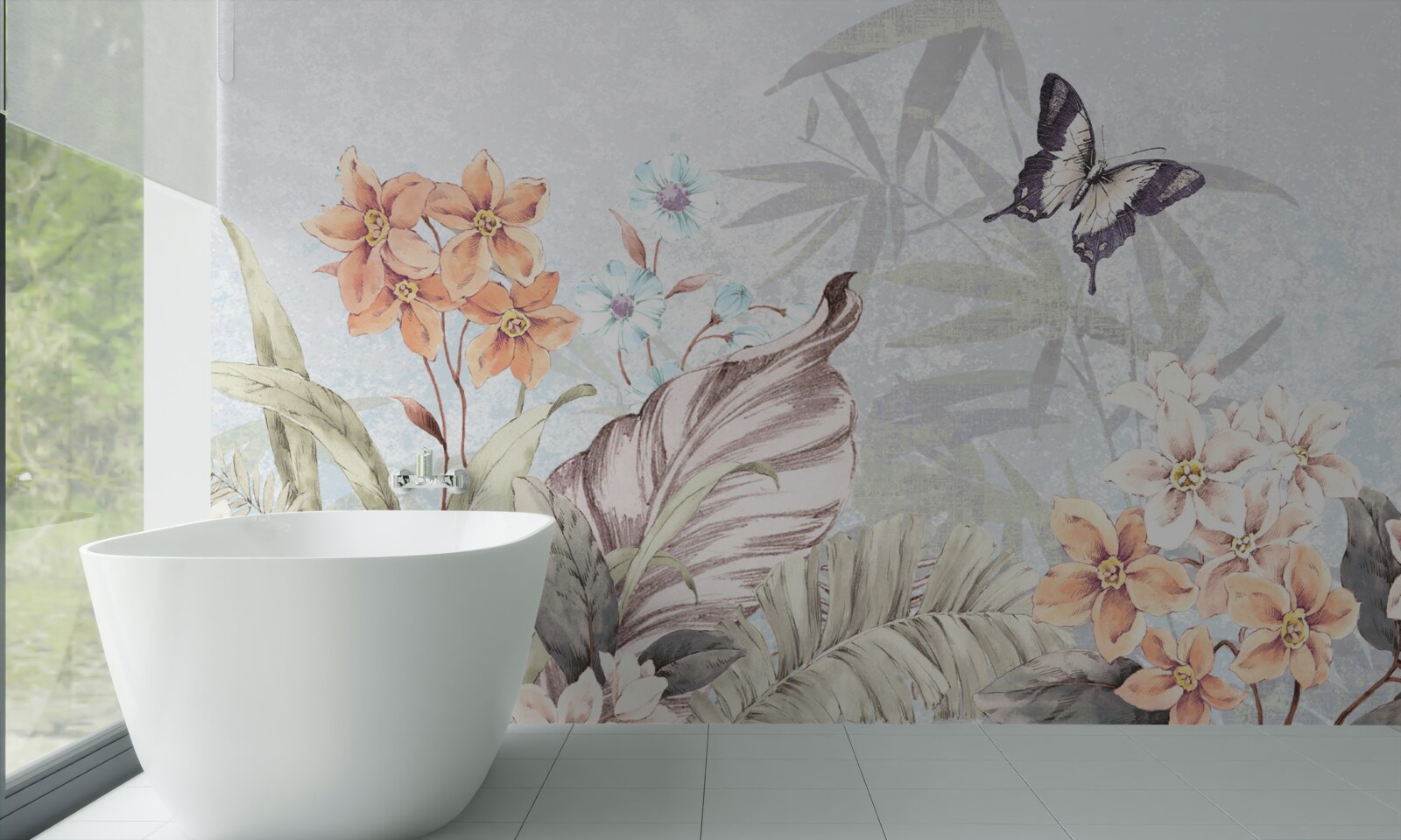 Fototapet flori de junglă pe apă