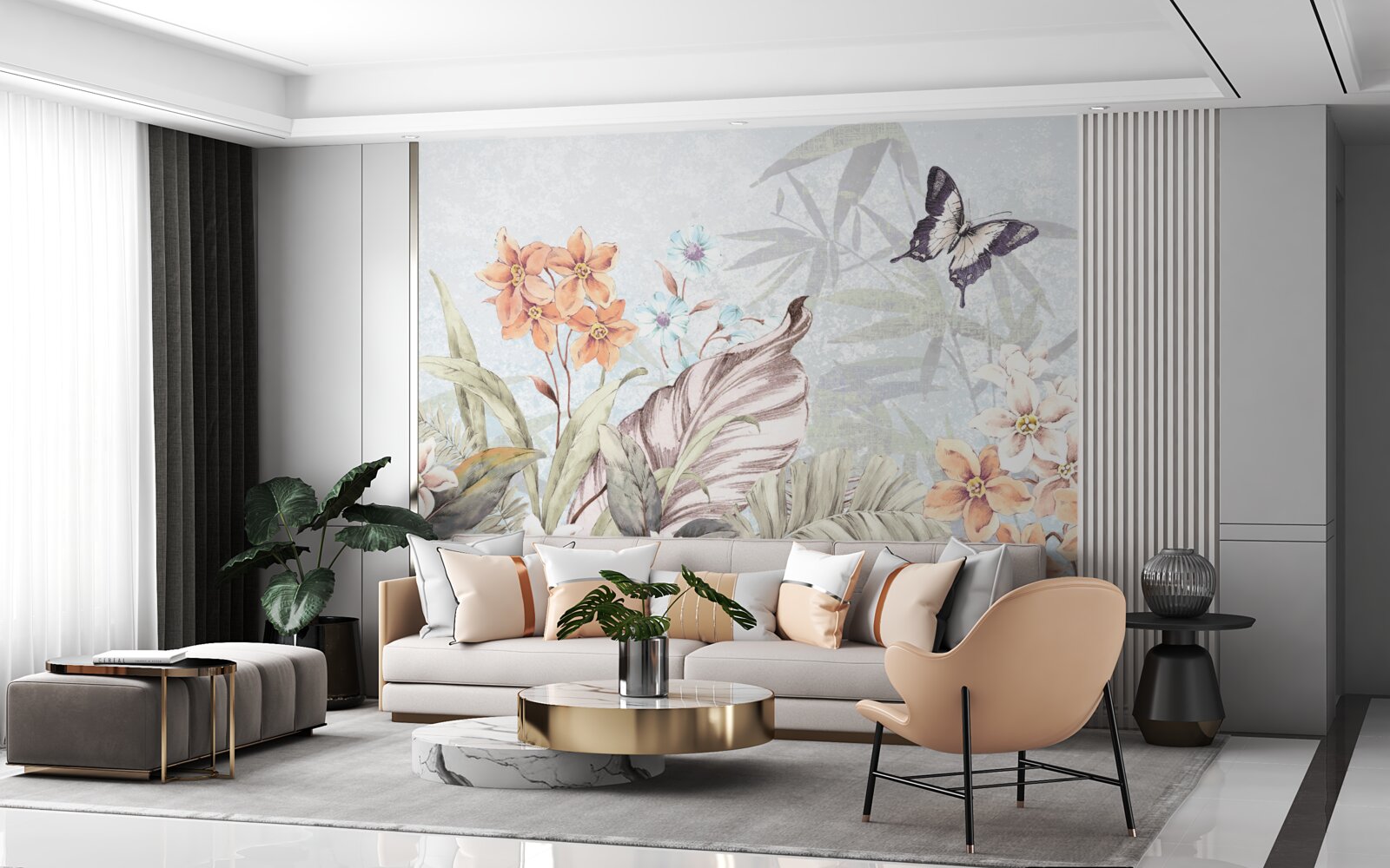 Fototapet flori de junglă pe apă