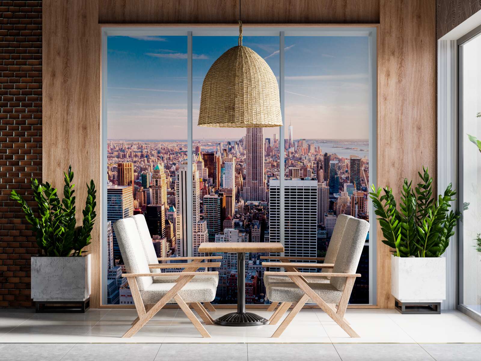 Fototapet vedere a metropolei de la fereastră