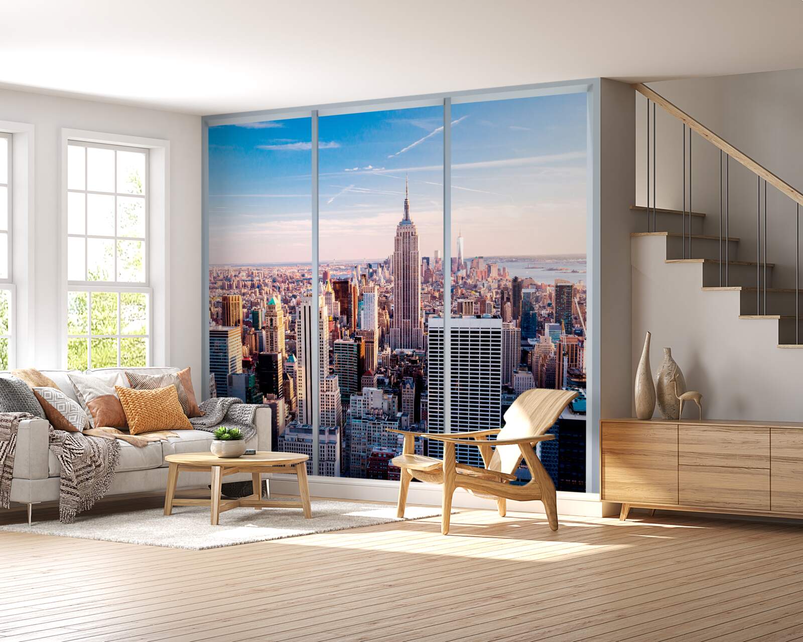 Fototapet vedere a metropolei de la fereastră