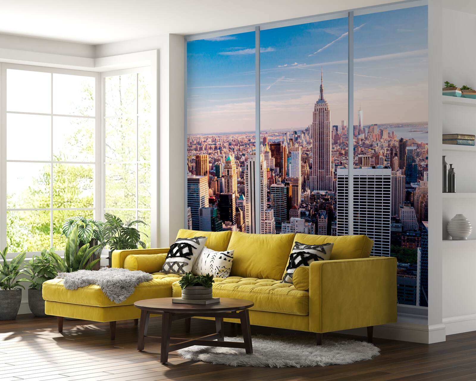 Fototapet vedere a metropolei de la fereastră